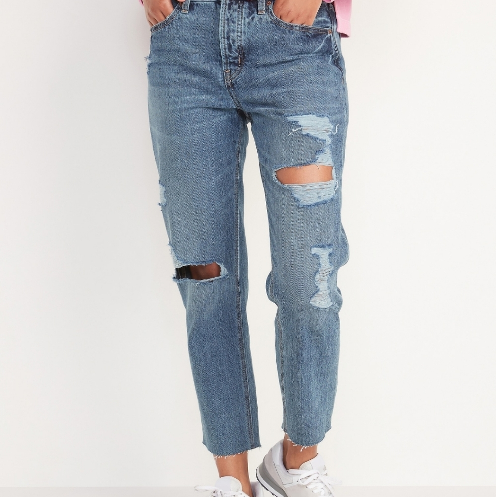 Old Navy Slouchy Straight cropped jeans